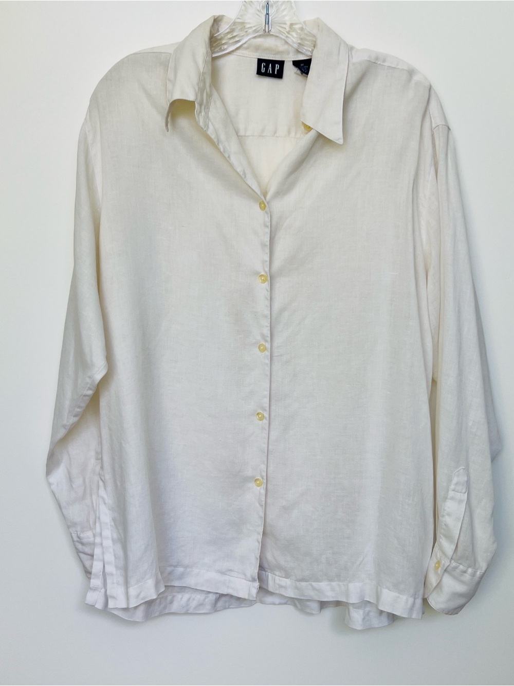 GAP white Button-Up women’s Linen Shirt